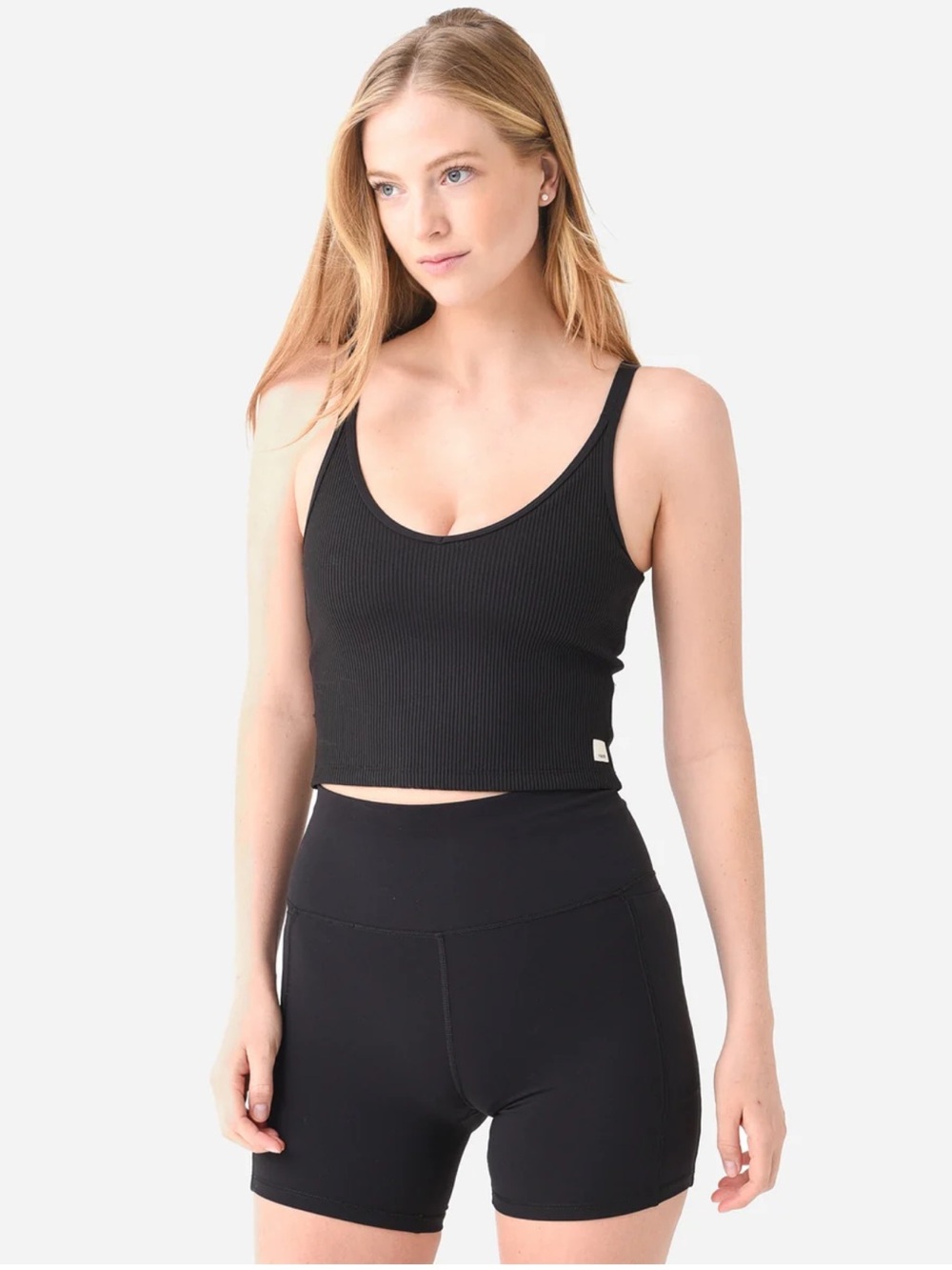 Vuori Rib Crop Tank Black